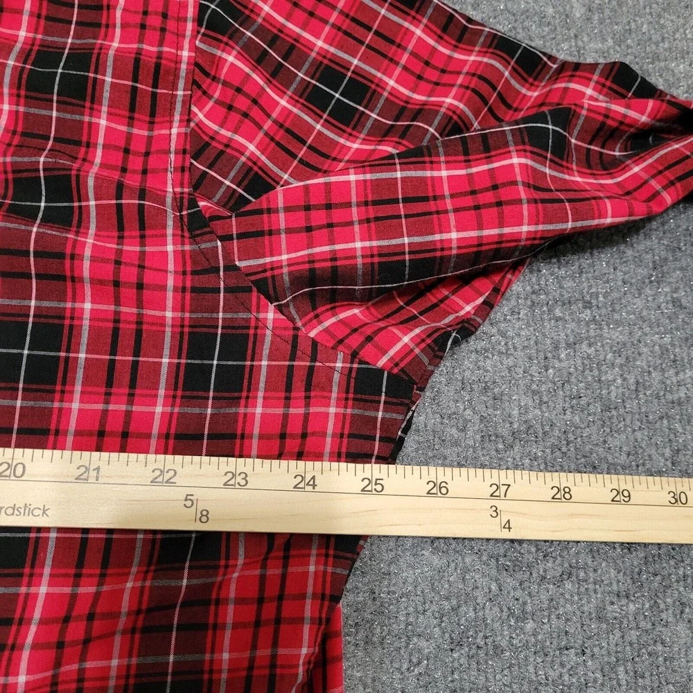 Wrangler Shirt Mens XL Pearl Snap Red Plaid Double Sawtooth Pocket Rodeo Western